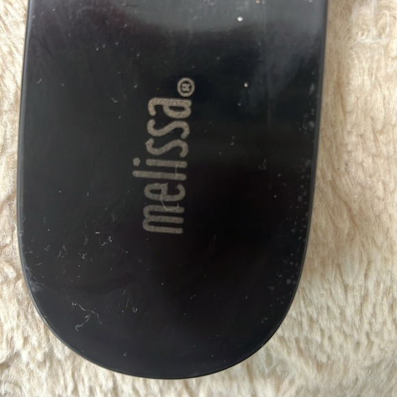 Melissa Black and Gold Glitter Bow Sandals Size 8 - Picture 4 of 7